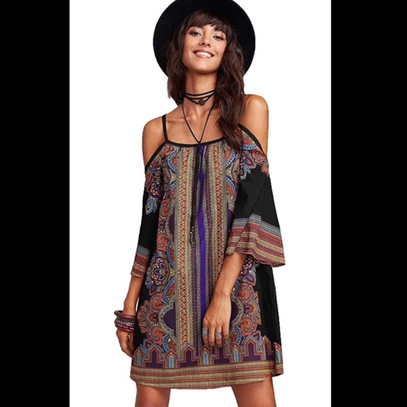 🦋NWOT❣️ BOHO SPAGHETTI STRAP DRESS 😍 - Picture 4 of 13